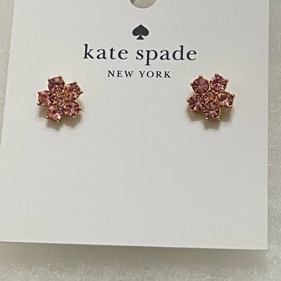 Kate Spade Gold and Pink Stud Earrings - Picture 1 of 3